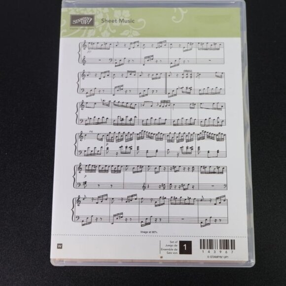 Stampin Up Background Stamp Sheet Music Notes Musical Craft Card Scrapbooking - Picture 1 of 6